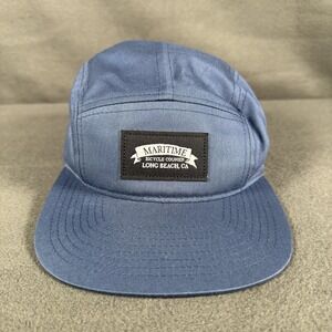 Cap 5 Panel Blue Unisex Strapback Skate Casual Preppy Cotton Blend Logo Bicycle